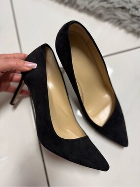 Banana Republic Black Suede Pointed-Toe Stiletto Heels